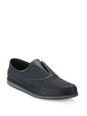 prada nylon laceless low-top sneakers